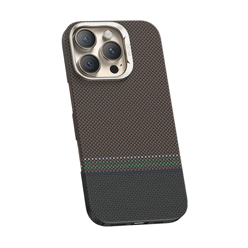 Apple iPhone 15 Pro Kılıf M-safe Şarj Özellikli Karbon Fiber Tasarımlı Benks Prestige ArmorAir Kevlar Kapak - Görsel 2