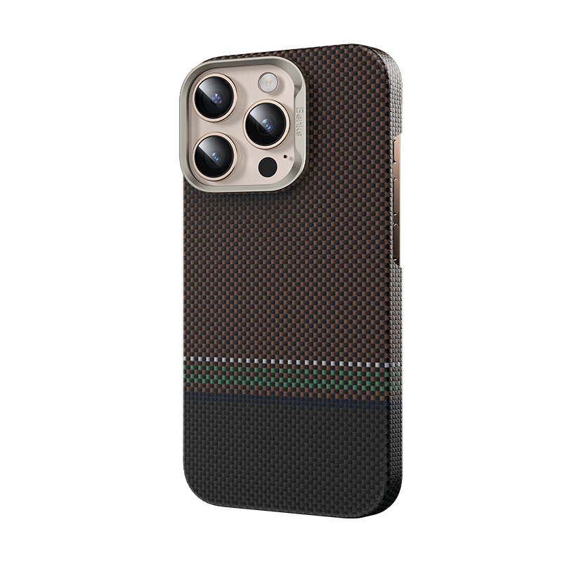 Apple iPhone 15 Pro Kılıf M-safe Şarj Özellikli Karbon Fiber Tasarımlı Benks Prestige ArmorAir Kevlar Kapak - Görsel 4