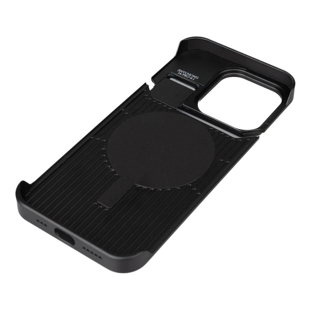 Apple iPhone 15 Pro Kılıf M-safe Şarj Özellikli Mekanizmalı Koku Hazneli Zore Mostar Kapak