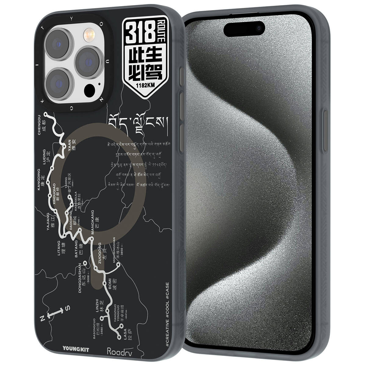 Apple iPhone 15 Pro Kılıf M-safe Şarj Özellikli Youngkit 318 Road Serisi Kapak