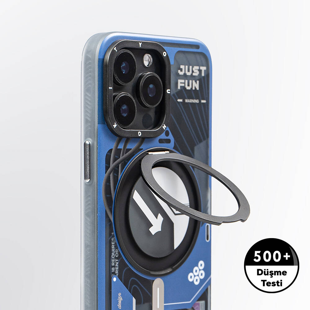 Apple iPhone 15 Pro Kılıf M-safe Şarj Özellikli Youngkit 360° Standlı Starship Serisi Kapak - Görsel 8