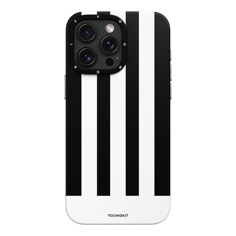 Apple iPhone 15 Pro Kılıf M-safe Şarj Özellikli Youngkit Striped Piano Keys Serisi Kapak - Görsel 3