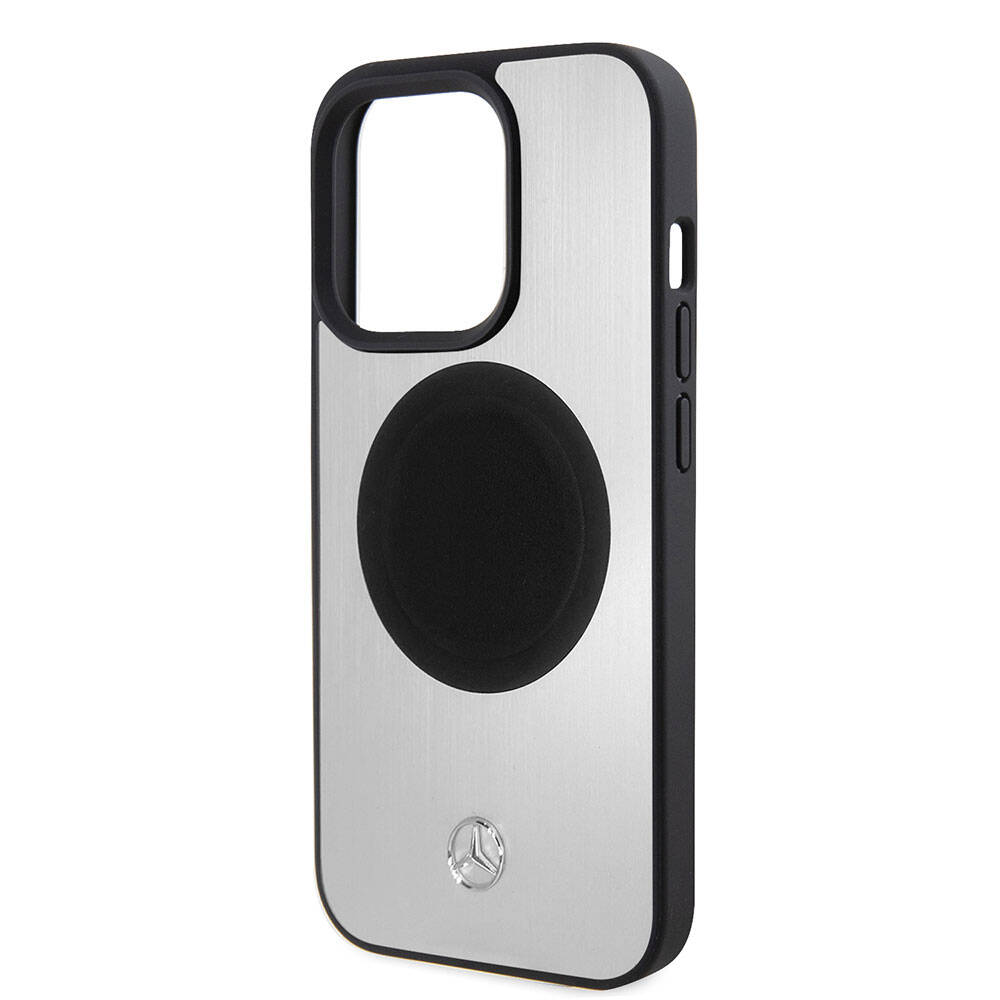 Apple iPhone 15 Pro Kılıf Mercedes Benz Orjinal Lisanslı M-safe Şarj Özellikli Alüminyum Arka Yüzey Metal Yıldız Logolu Kapak - Görsel 5