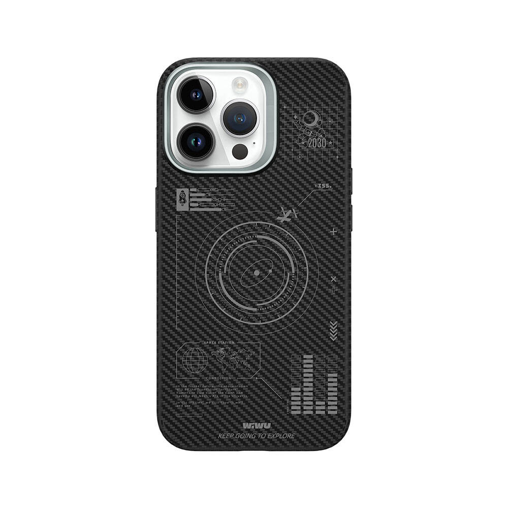 Apple iPhone 15 Pro Kılıf Wiwu KJZ-017 Karbon Fiber 600D Explore Kevlar Kapak - Görsel 3