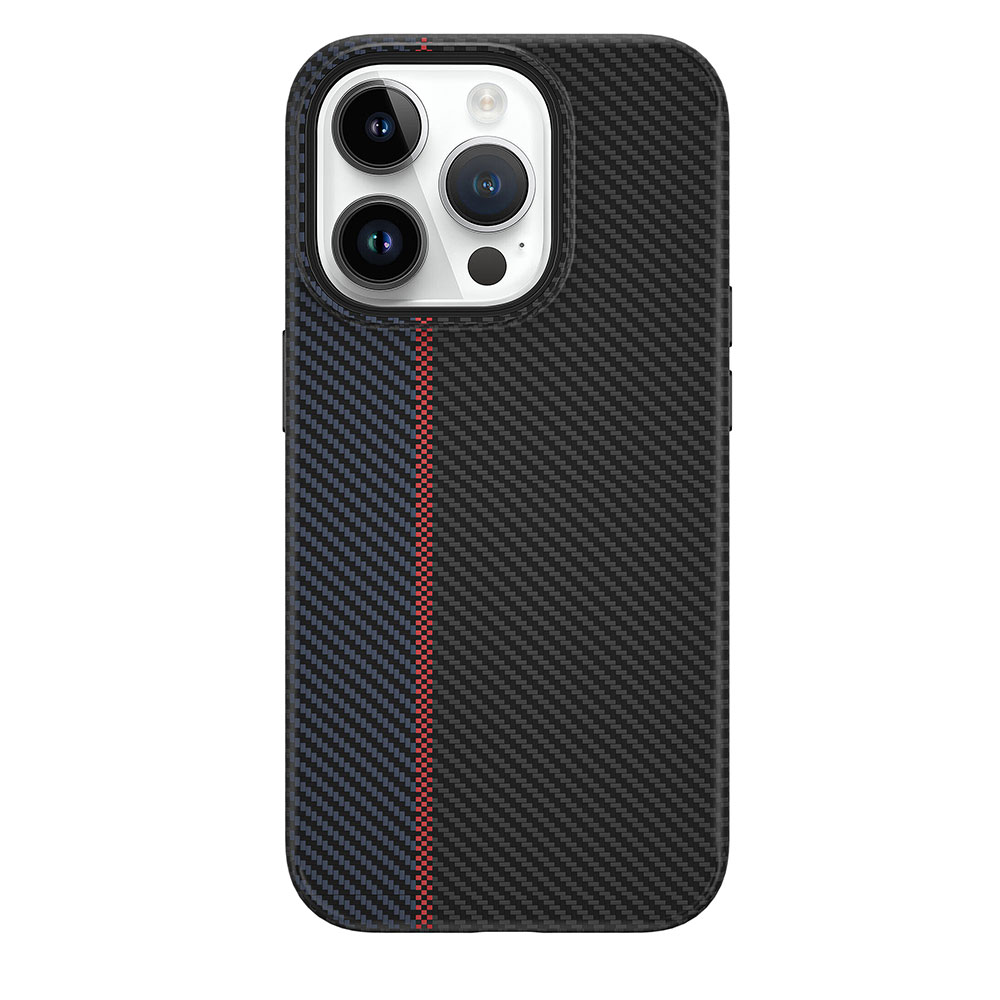 Apple iPhone 15 Pro Kılıf Wiwu LCC-107 Karbon Fiber M-safe Şarj Özellikli Kamera Korumalı Kabon Kapak - Görsel 6