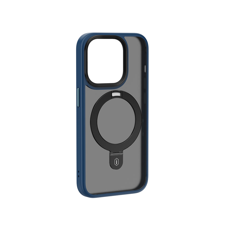 Apple iPhone 15 Pro Max Kılıf Wiwu ZMM-010 M-safe Şarj Özellikli Mat Arka Yüzey Standlı Kapak