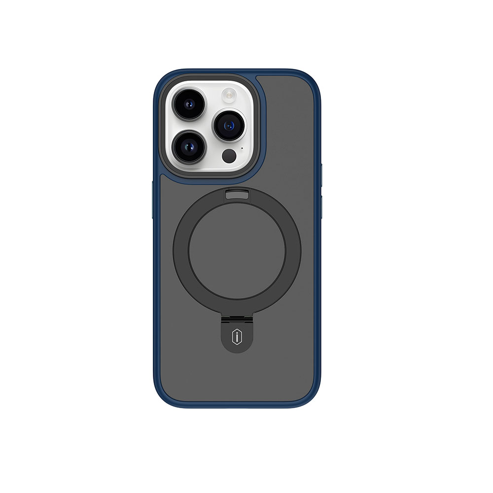 Apple iPhone 15 Pro Max Kılıf Wiwu ZMM-010 M-safe Şarj Özellikli Mat Arka Yüzey Standlı Kapak