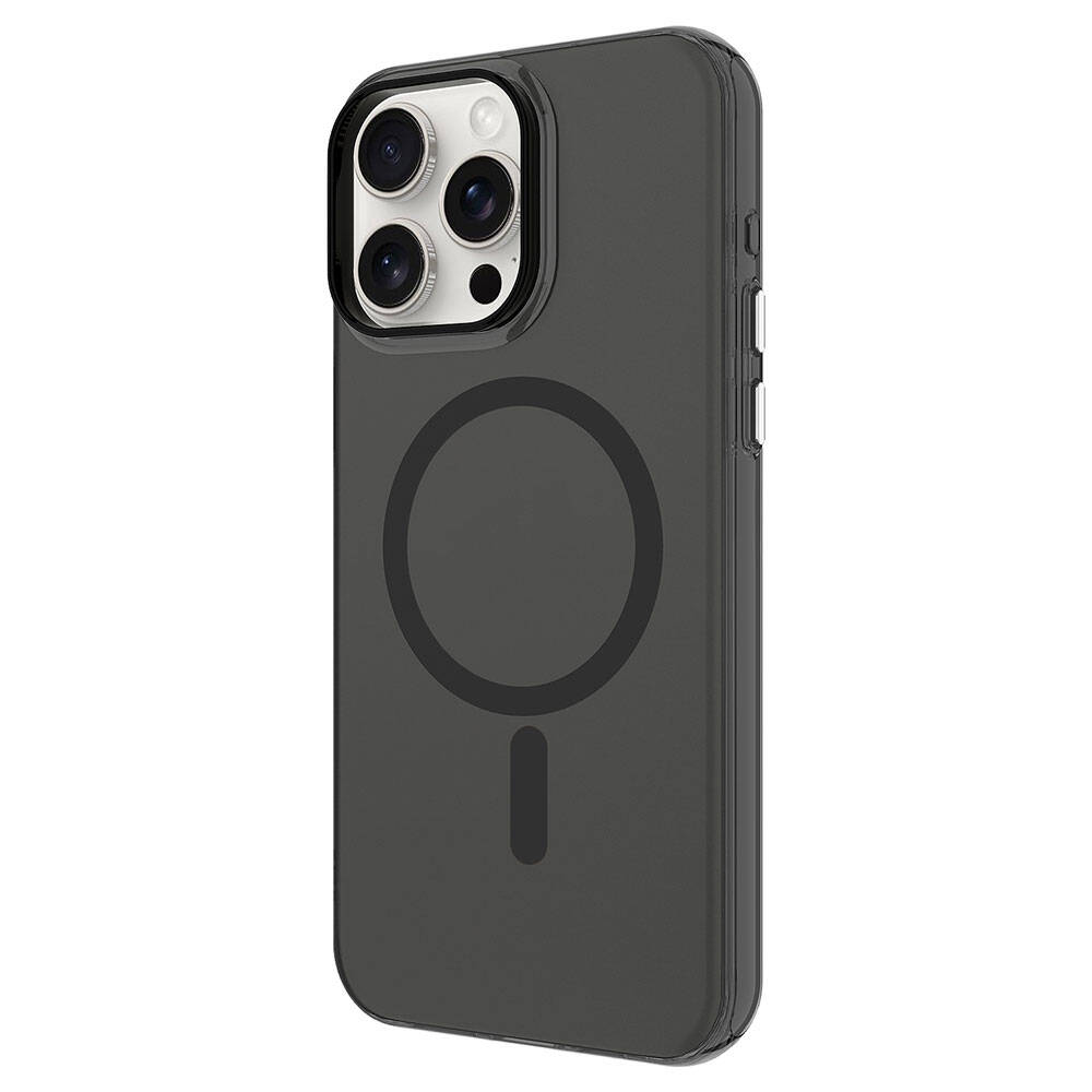 Apple iPhone 15 Pro Kılıf Zore M-safe Şarj Özellikli Buzlu Transparan C-Pro Sert Kapak
