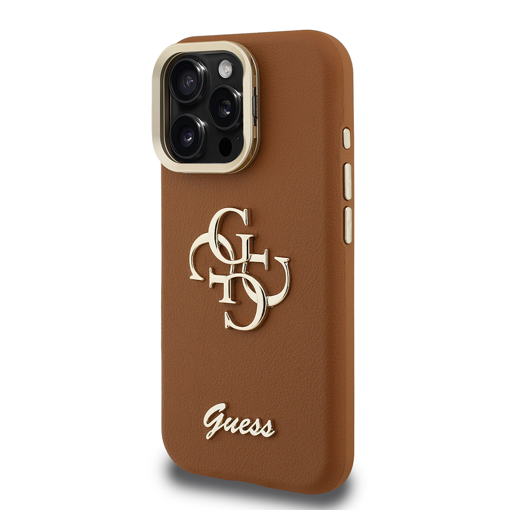 Apple iPhone 15 Pro Max Kılıf Guess Orjinal Lisanslı Grained Yazı Logolu Kamera Standlı Kapak - Görsel 2