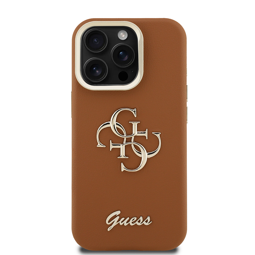 Apple iPhone 15 Pro Max Kılıf Guess Orjinal Lisanslı Grained Yazı Logolu Kamera Standlı Kapak - Görsel 3