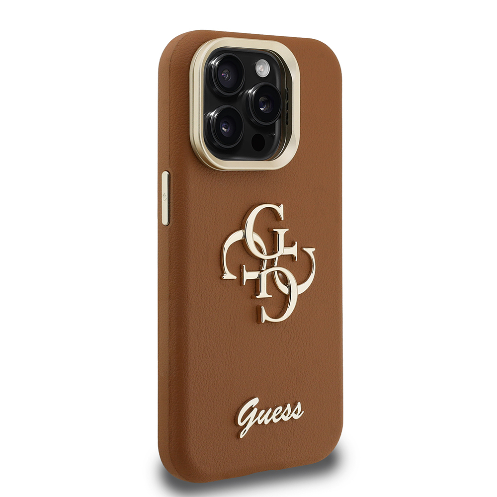 Apple iPhone 15 Pro Max Kılıf Guess Orjinal Lisanslı Grained Yazı Logolu Kamera Standlı Kapak - Görsel 4