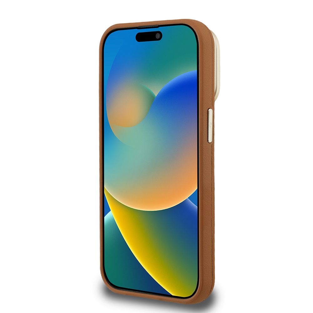 Apple iPhone 15 Pro Max Kılıf Guess Orjinal Lisanslı Grained Yazı Logolu Kamera Standlı Kapak - Görsel 5