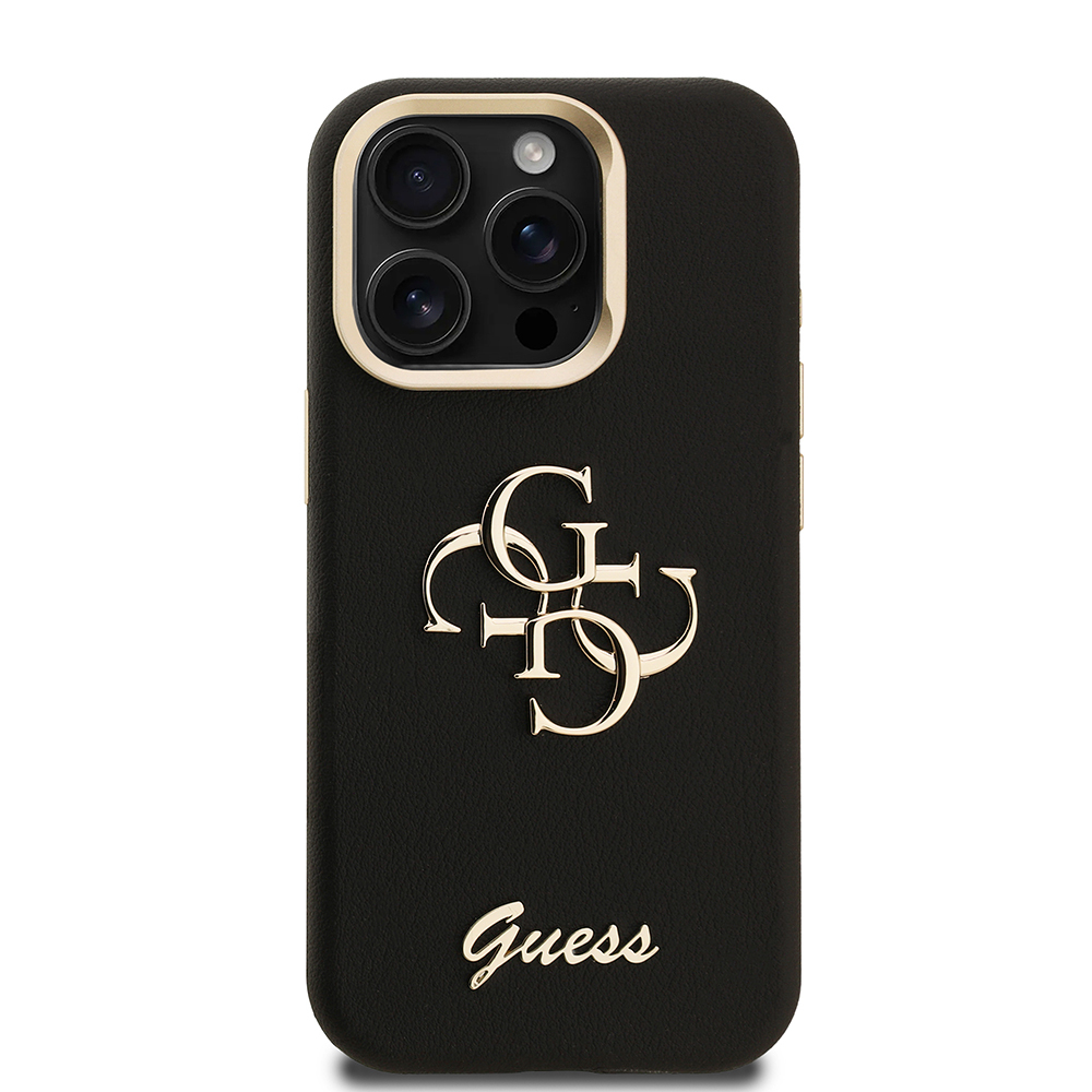 Apple iPhone 15 Pro Max Kılıf Guess Orjinal Lisanslı Grained Yazı Logolu Kamera Standlı Kapak - Görsel 10