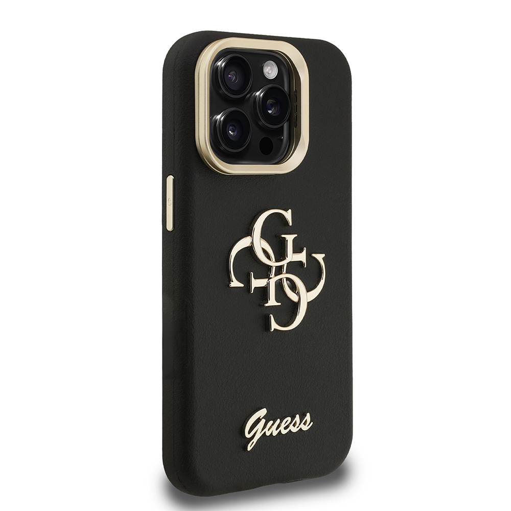 Apple iPhone 15 Pro Max Kılıf Guess Orjinal Lisanslı Grained Yazı Logolu Kamera Standlı Kapak - Görsel 11