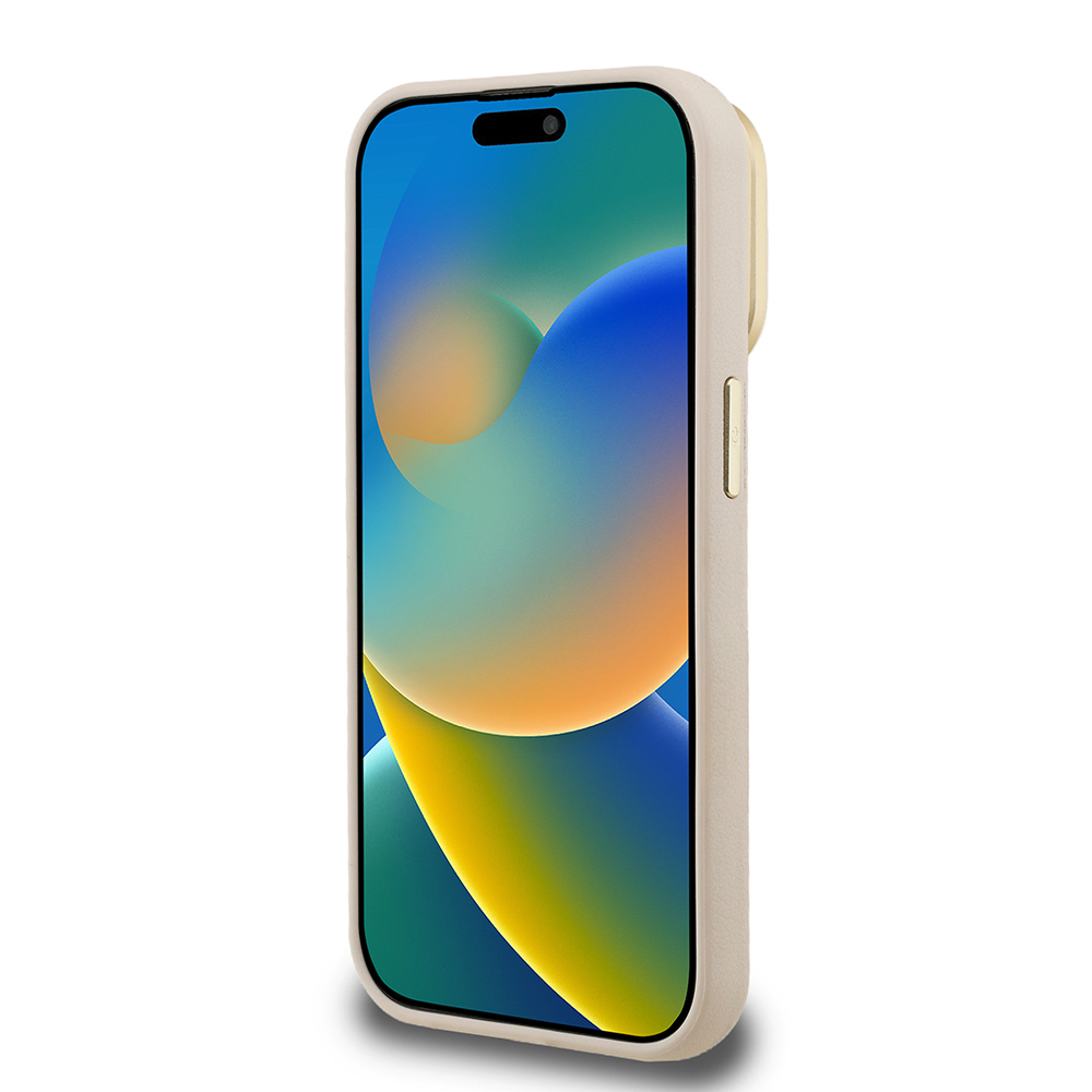 Apple iPhone 15 Pro Max Kılıf Guess Orjinal Lisanslı Grained Yazı Logolu Kamera Standlı Kapak - Görsel 19