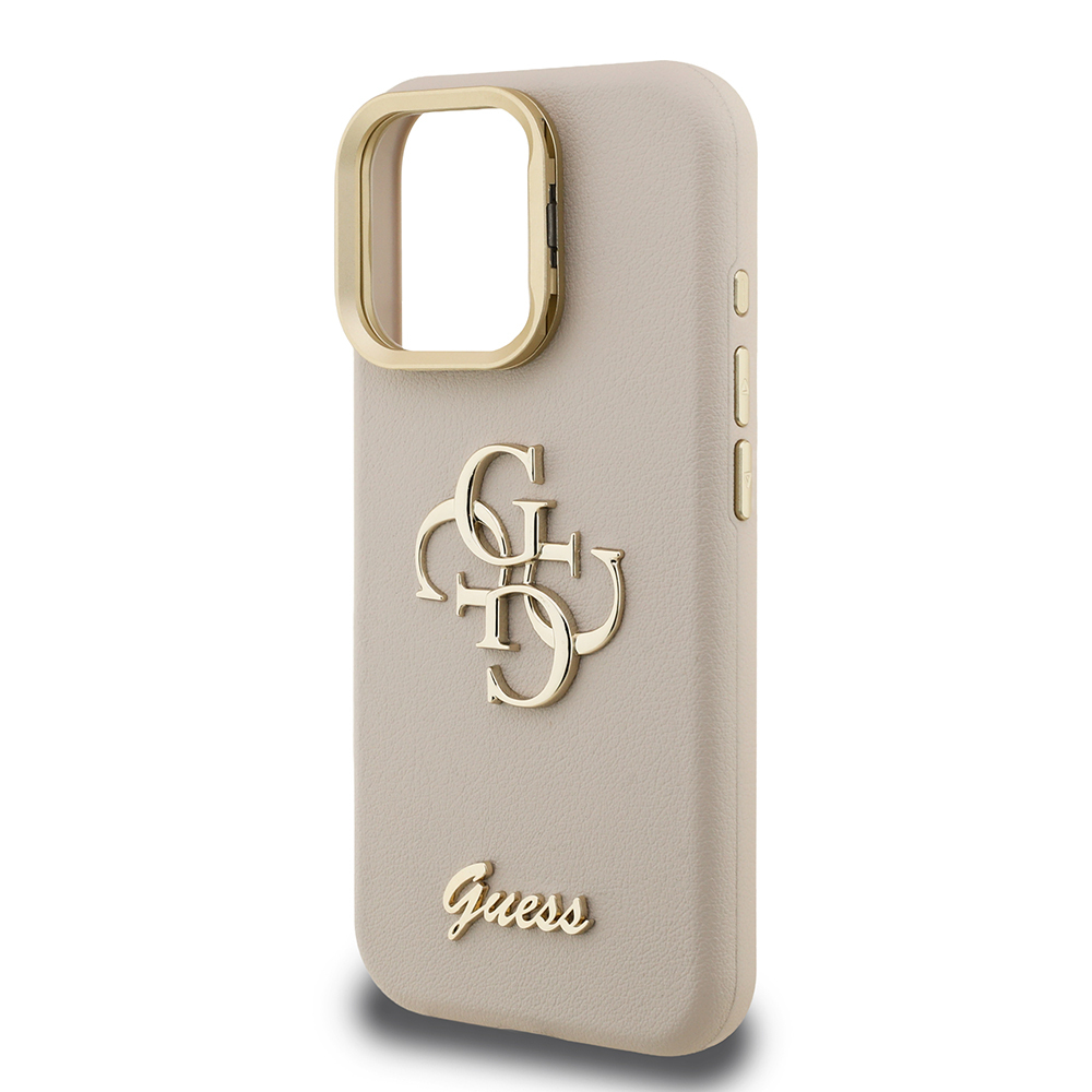 Apple iPhone 15 Pro Max Kılıf Guess Orjinal Lisanslı Grained Yazı Logolu Kamera Standlı Kapak - Görsel 20