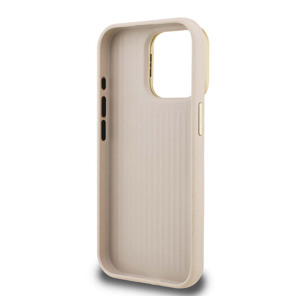Apple iPhone 15 Pro Max Kılıf Guess Orjinal Lisanslı Grained Yazı Logolu Kamera Standlı Kapak - Görsel 21