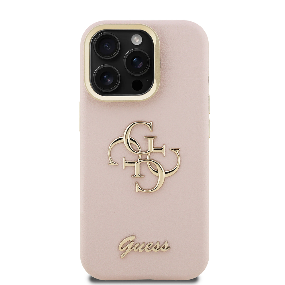 Apple iPhone 15 Pro Max Kılıf Guess Orjinal Lisanslı Grained Yazı Logolu Kamera Standlı Kapak - Görsel 24