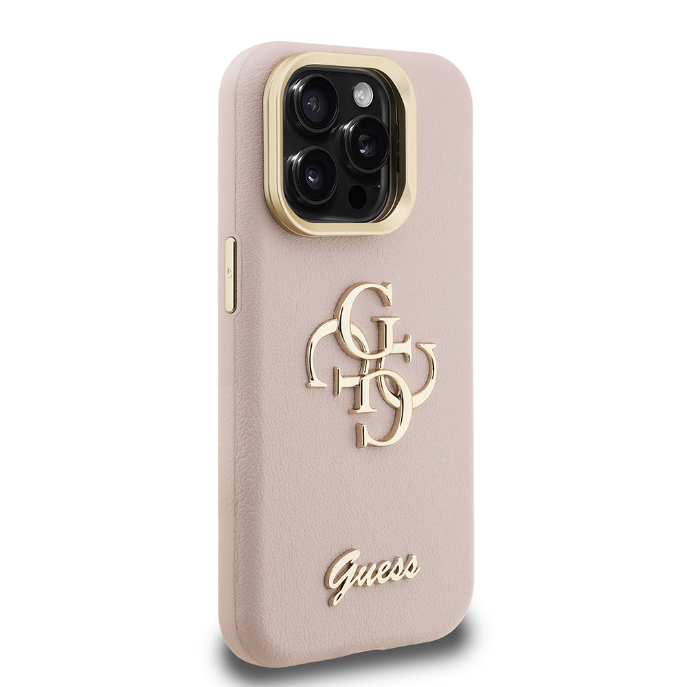 Apple iPhone 15 Pro Max Kılıf Guess Orjinal Lisanslı Grained Yazı Logolu Kamera Standlı Kapak - Görsel 25