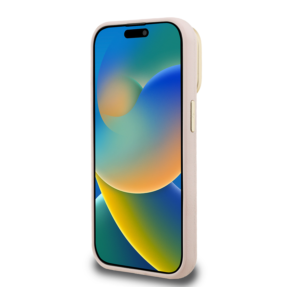 Apple iPhone 15 Pro Max Kılıf Guess Orjinal Lisanslı Grained Yazı Logolu Kamera Standlı Kapak - Görsel 26