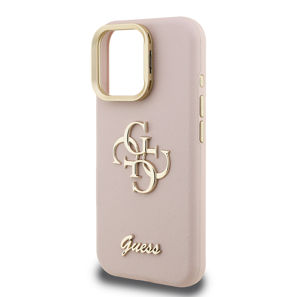 Apple iPhone 15 Pro Max Kılıf Guess Orjinal Lisanslı Grained Yazı Logolu Kamera Standlı Kapak - Görsel 27
