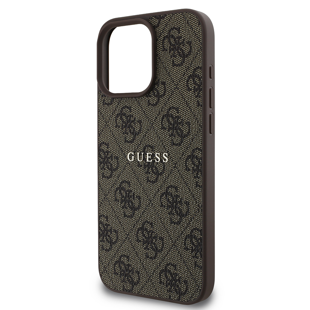 Apple iPhone 15 Pro Max Kılıf Guess Orjinal Lisanslı M-safe Şarj Özellikli 4G Desen Yazı Logolu Kapak