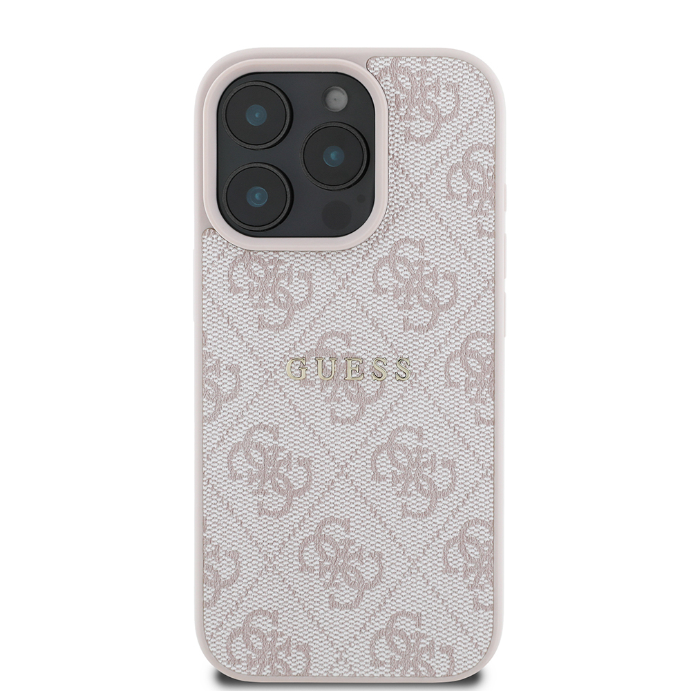 Apple iPhone 15 Pro Max Kılıf Guess Orjinal Lisanslı M-safe Şarj Özellikli 4G Desen Yazı Logolu Kapak