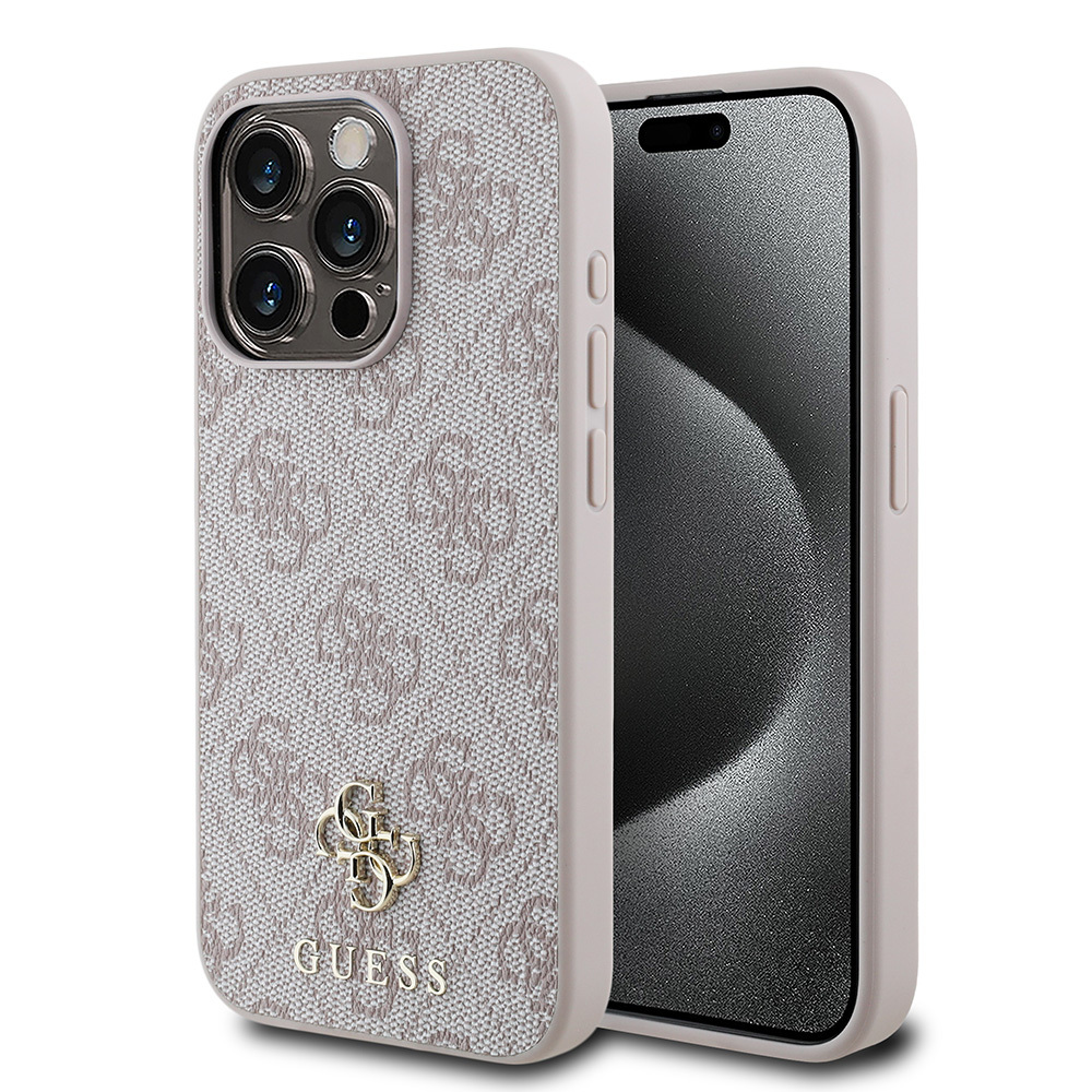 Apple iPhone 15 Pro Max Kılıf Guess Orjinal Lisanslı M-safe Şarj Özellikli Small 4G Classic Kapak