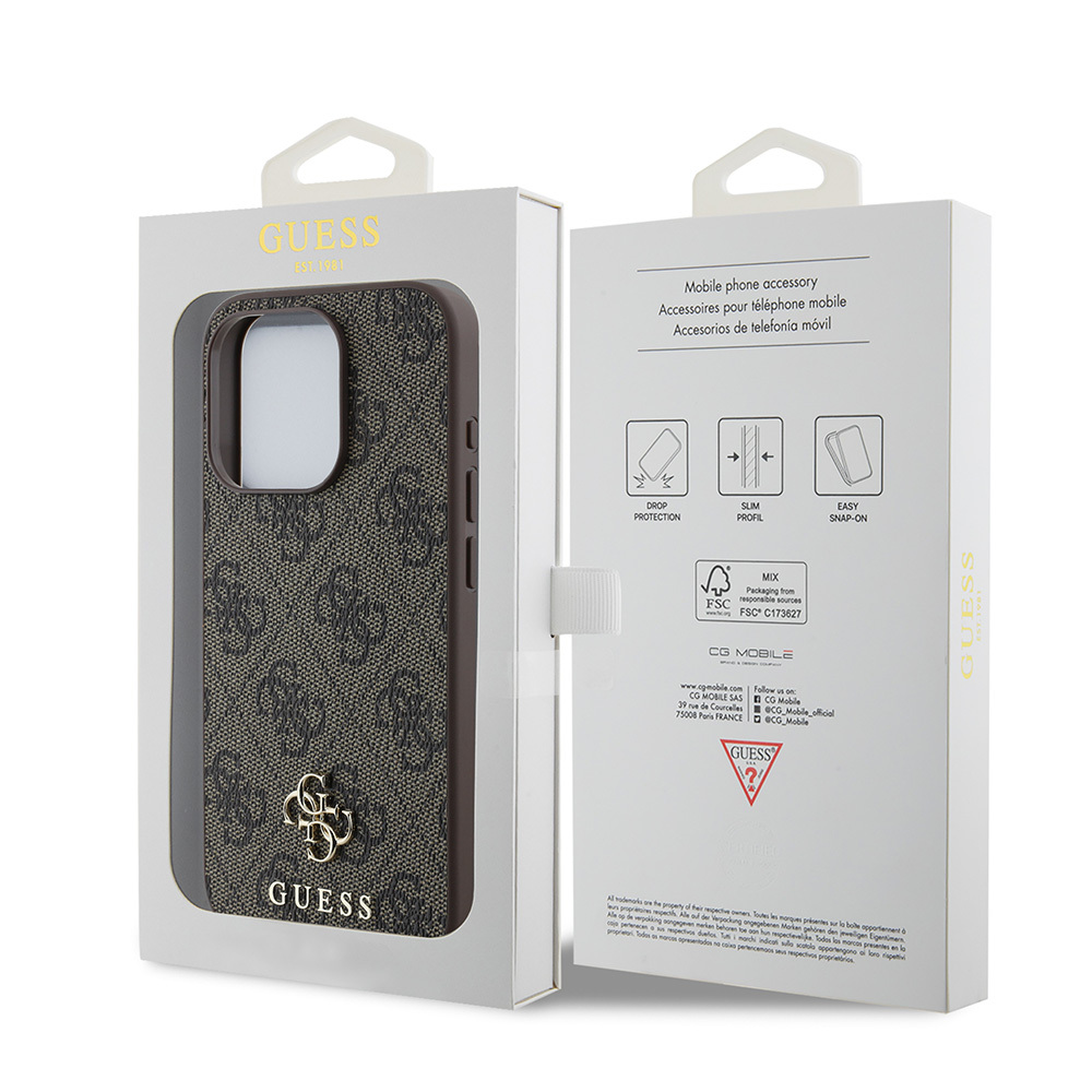 Apple iPhone 15 Pro Max Kılıf Guess Orjinal Lisanslı M-safe Şarj Özellikli Small 4G Classic Kapak