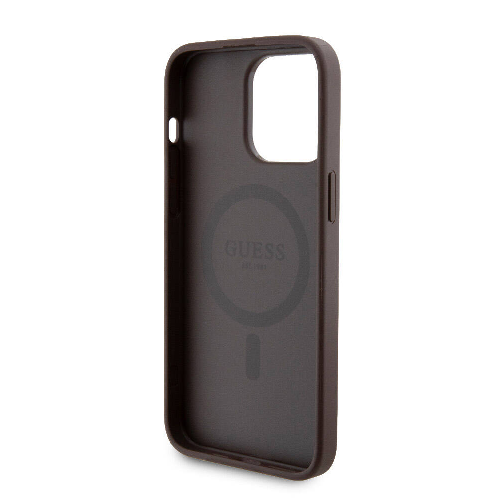 Apple iPhone 15 Pro Max Kılıf Guess Orjinal Lisanslı M-safe Şarj Özellikli Yazı Logolu 4G Desenli Kapak + Powerbank 5000mAh 2in1 Set - Görsel 19
