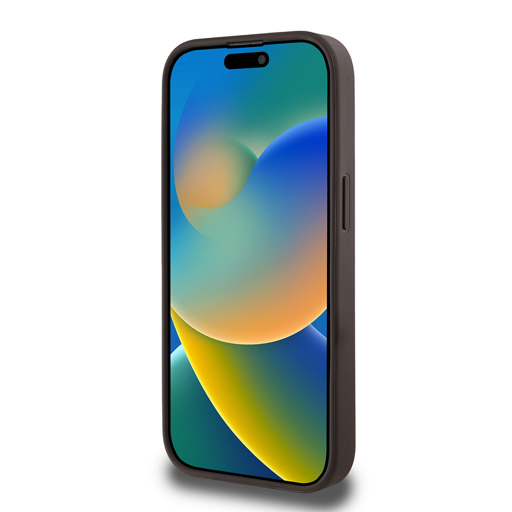 Apple iPhone 15 Pro Max Kılıf Guess Orjinal Lisanslı M-safe Şarj Özellikli Yazı Logolu Circle Classic Kapak
