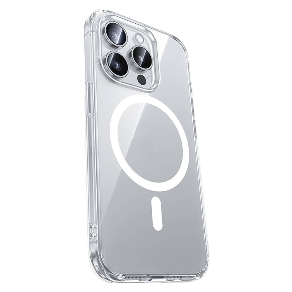 Apple iPhone 15 Pro Max Kılıf M-safe Şarj Özellikli Airbagli Şeffaf Benks LucentPro Serisi Kapak