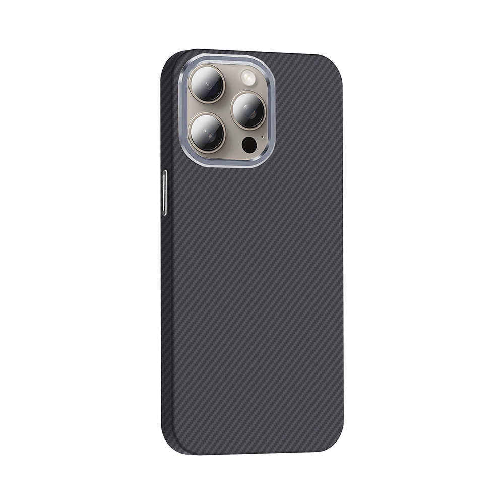 Apple iPhone 15 Pro Max Kılıf M-safe Şarj Özellikli Karbon Fiber Görünümlü Zore Gros Kapak