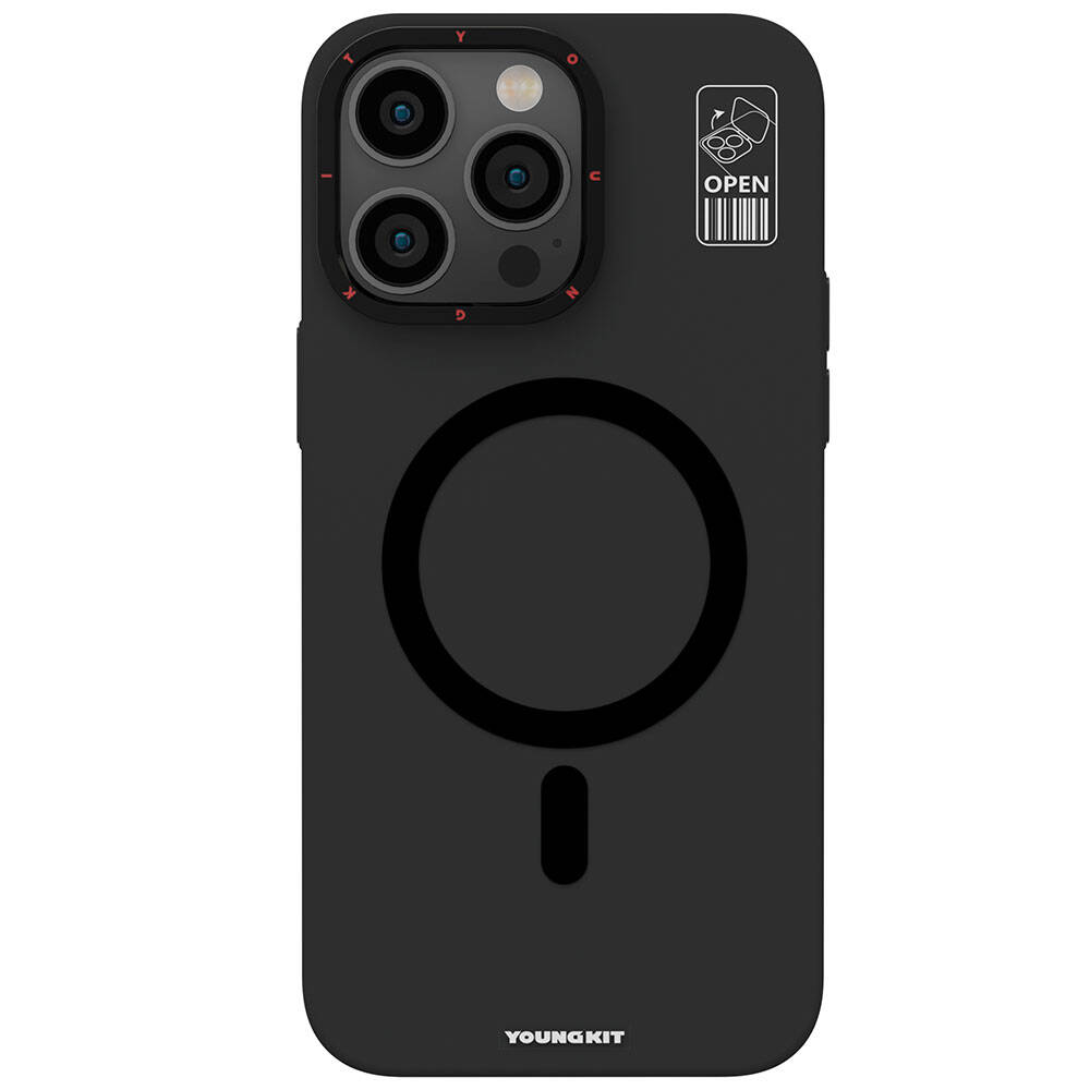 Apple iPhone 15 Pro Max Kılıf M-safe Şarj Özellikli Standlı YoungKit Hermit Bracket Serisi Kapak