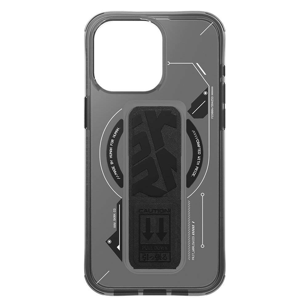 Apple iPhone 15 Pro Max Kılıf M-safe Şarj Özellikli Teknoloji Desenli Standlı Skinarma Helio Kapak