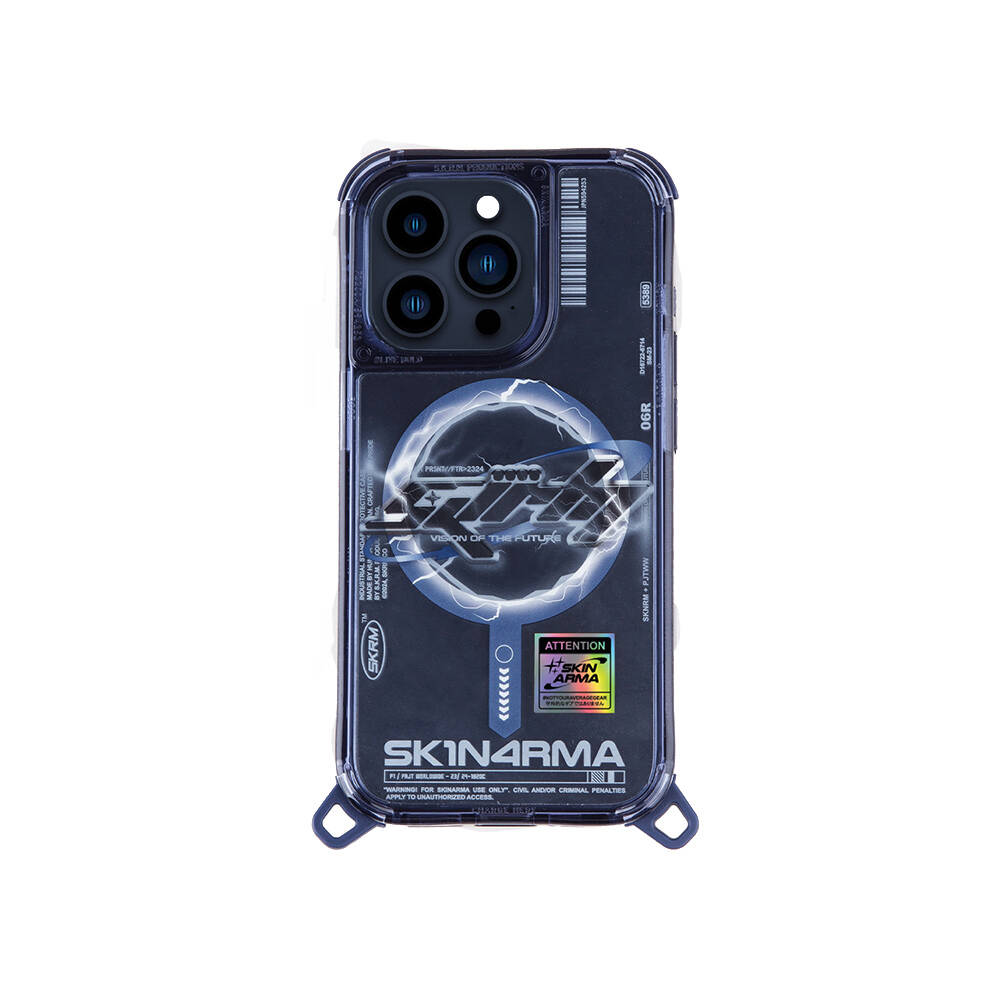 Apple iPhone 15 Pro Max Kılıf M-safe Şarj Özellikli Yazı Desenli SkinArma Bolt Kapak