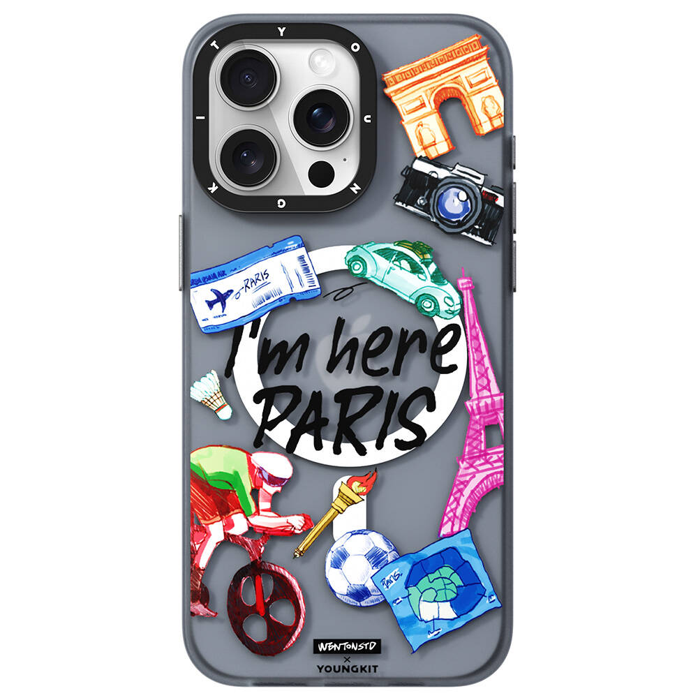 Apple iPhone 15 Pro Max Kılıf M-safe Şarj Özellikli Youngkit in Paris Serisi Kapak