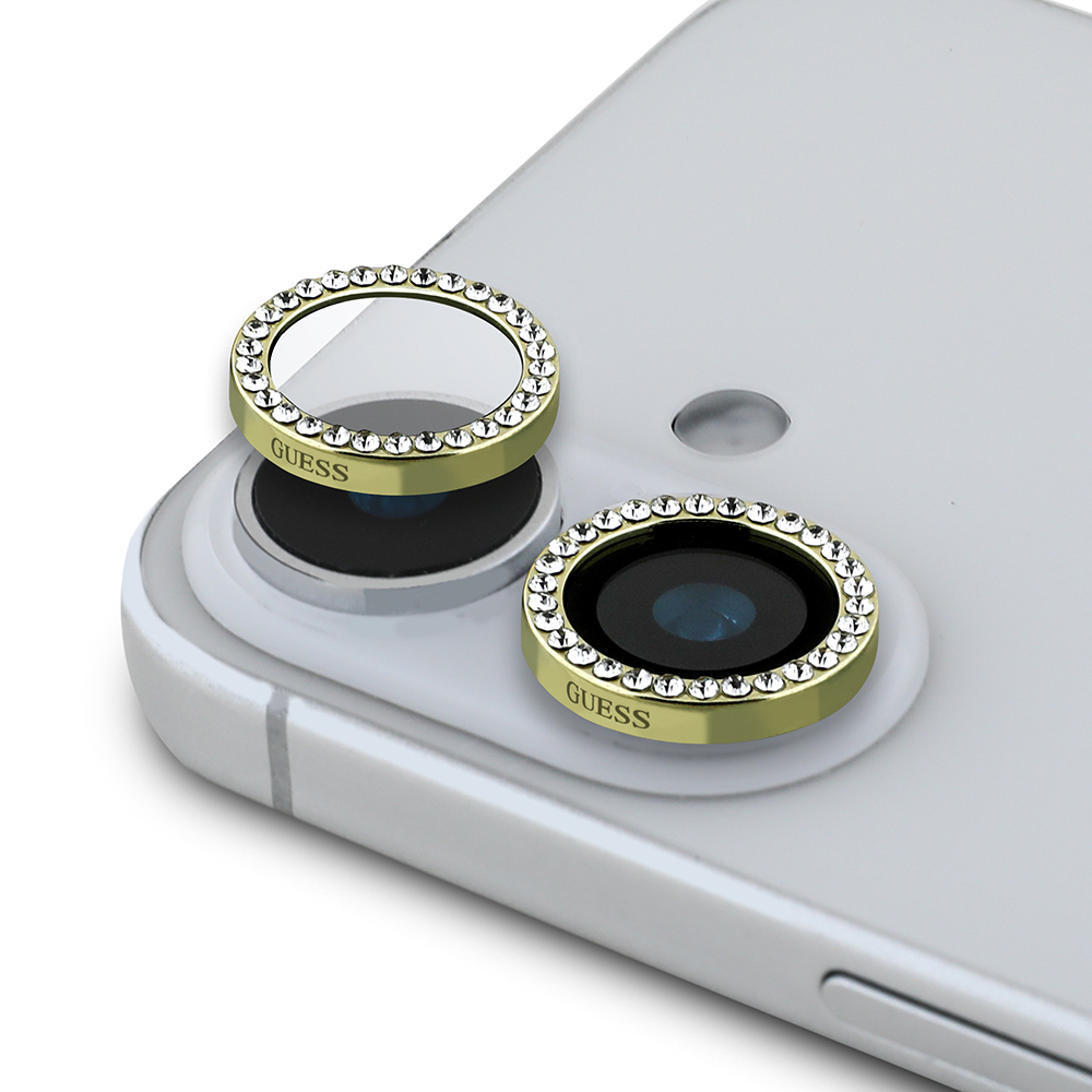 Apple iPhone 16 Guess Orjinal Lisanslı Rhinestone Taşlı Lens Koruyucu