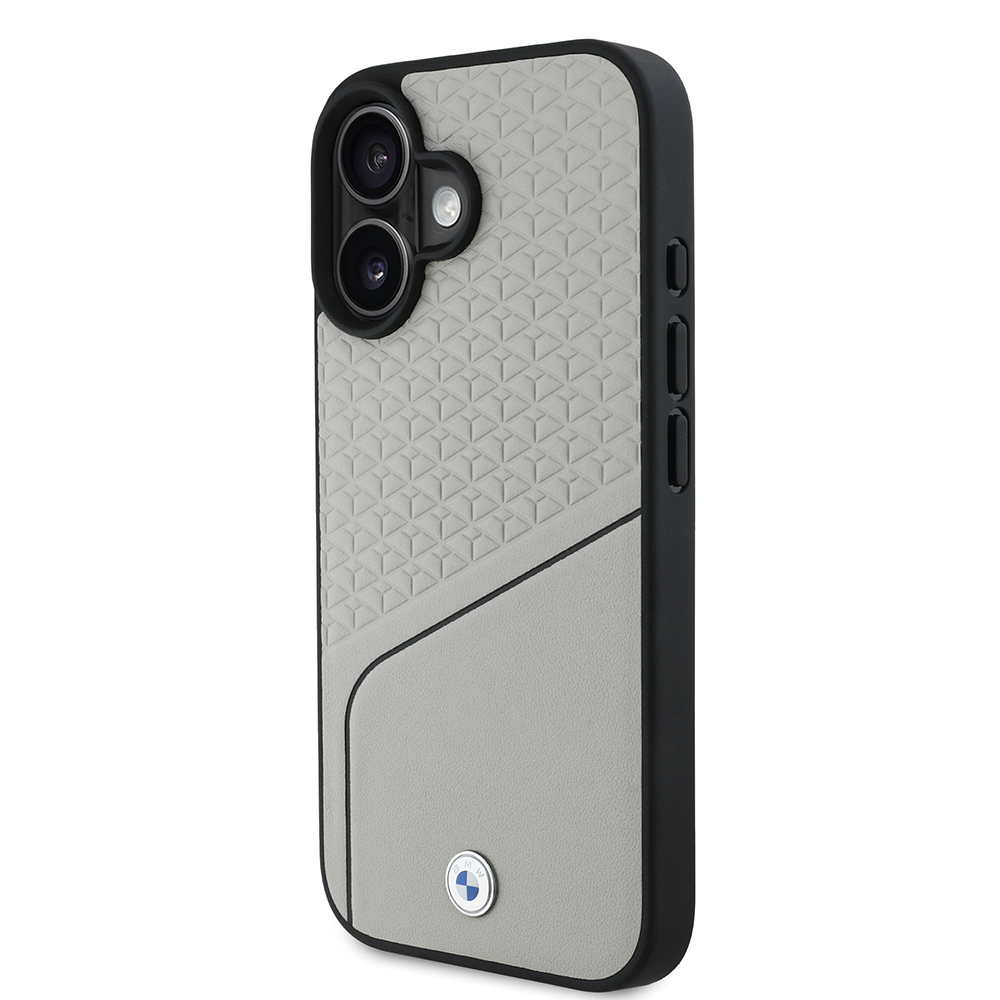 Apple iPhone 16 Kılıf BMW Orjinal Lisanslı M-safe Şarj Özellikli Metal Logolu Dokulu ve Çizgili Deri Kapak - Görsel 9