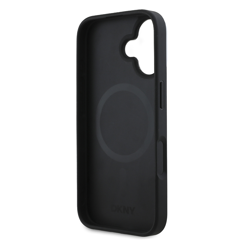 Apple iPhone 16 Kılıf DKNY Orjinal Lisanslı M-safe Şarj Özellikli 3D Yazılı Checkered Pattern Kapak