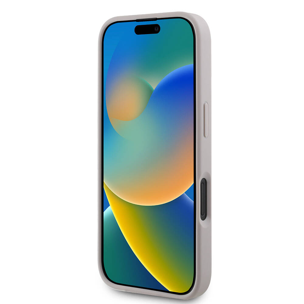 Apple iPhone 16 Kılıf Guess Orjinal Lisanslı M-safe Şarj Özellikli 4G Desenli Yazı Logolu Peony Kapak