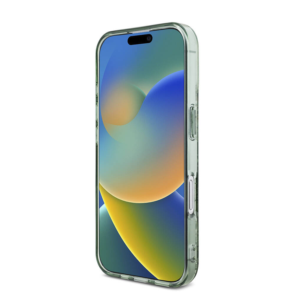 Apple iPhone 16 Kılıf Guess Orjinal Lisanslı M-safe Şarj Özellikli IML Baskılı Çiçek İnci Bileklikli Kapak