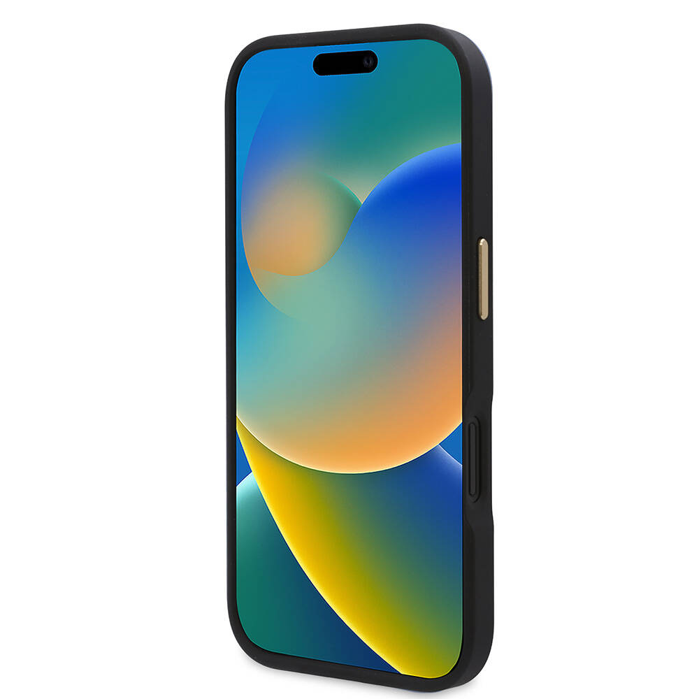 Apple iPhone 16 Kılıf Guess Orjinal Lisanslı M-safe Şarj Özellikli PU 4G Desenli Metal Plaka Klasik Logolu Kapak - Görsel 21