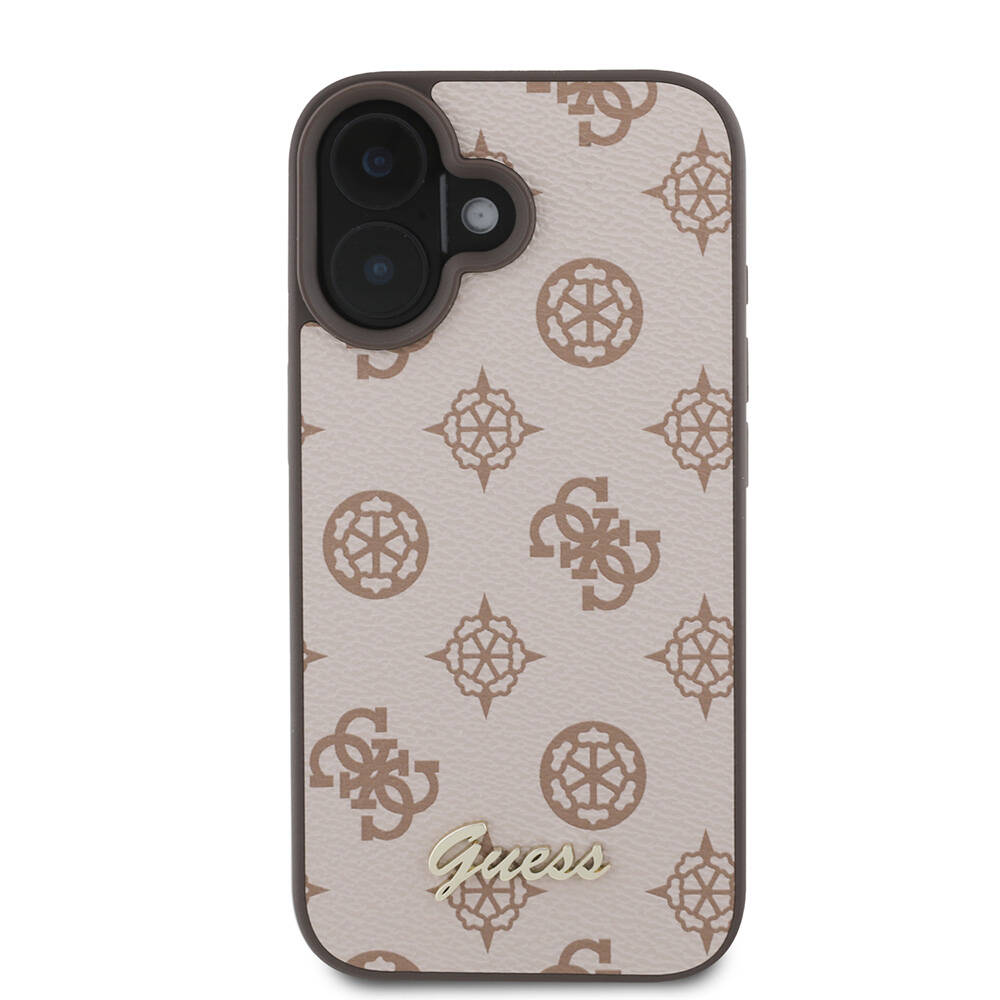 Apple iPhone 16 Kılıf Guess Orjinal Lisanslı M-safe Şarj Özellikli Yazı Logolu Peony Kapak