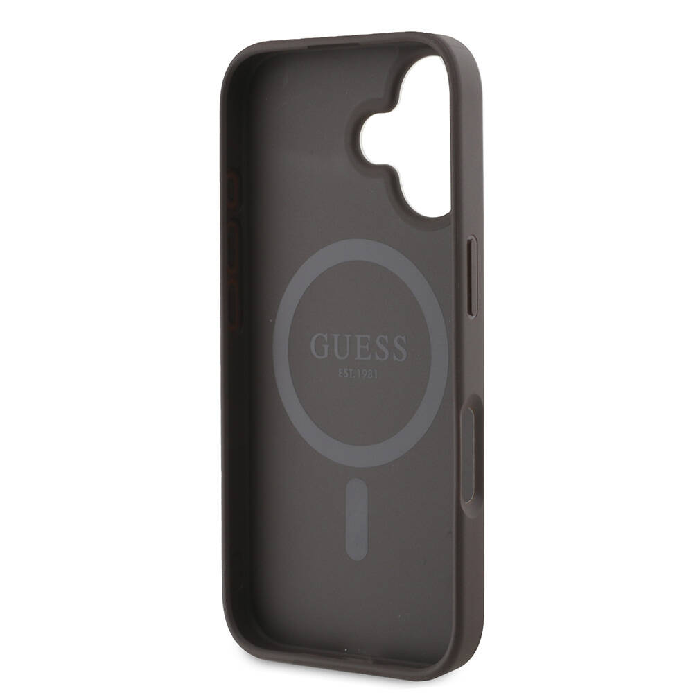 Apple iPhone 16 Kılıf Guess Orjinal Lisanslı M-safe Şarj Özellikli Yazı Logolu Peony Kapak
