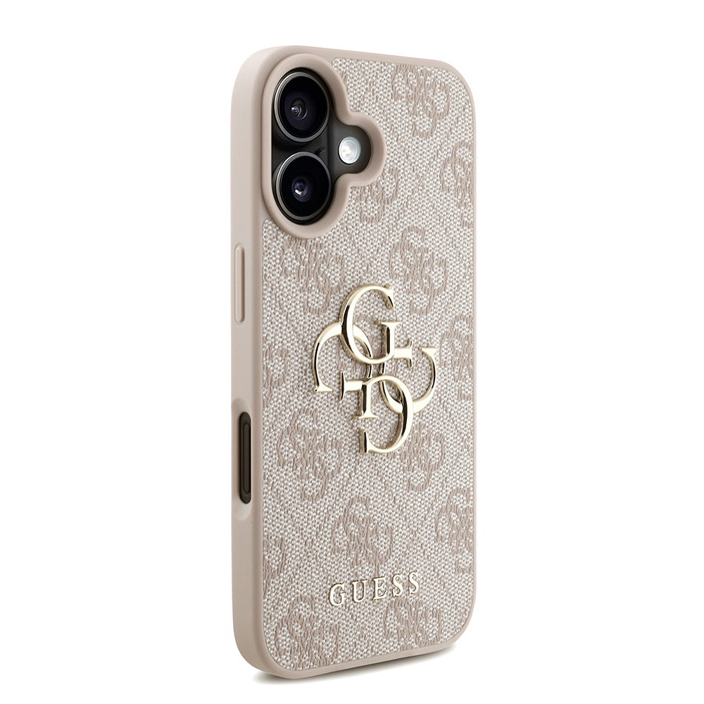 Apple iPhone 16 Kılıf Guess Orjinal Lisanslı PU Deri Bilek Askı İpli Metal Büyük 4G ve Yazı Logolu Kapak - Görsel 11