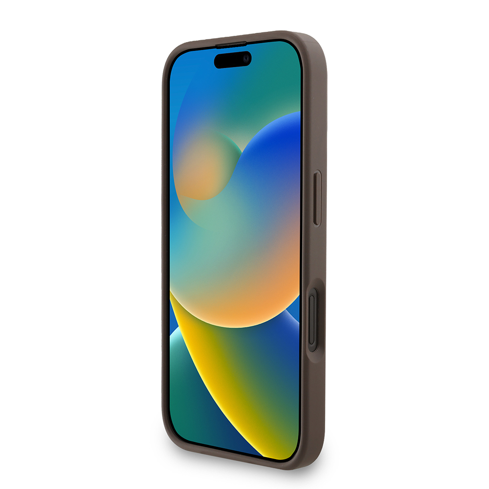 Apple iPhone 16 Kılıf Guess Orjinal Lisanslı PU Deri Bilek Askı İpli Metal Büyük 4G ve Yazı Logolu Kapak - Görsel 19