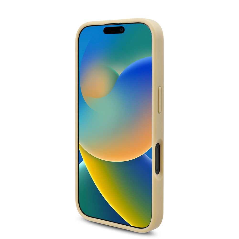 Apple iPhone 16 Kılıf Guess Orjinal Lisanslı Taşlı Arka Yüzey Üçgen Logolu Kapak