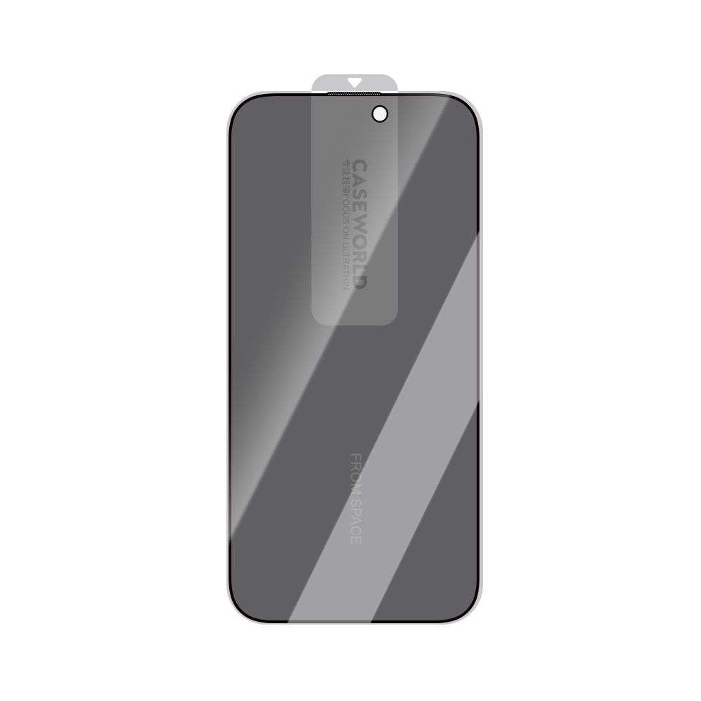 Apple iPhone 16 Plus CaseWorld 0.25mm Privacy 3D Temperli Cam Ekran Koruyucu + Uygulama Aparatlı - Görsel 4