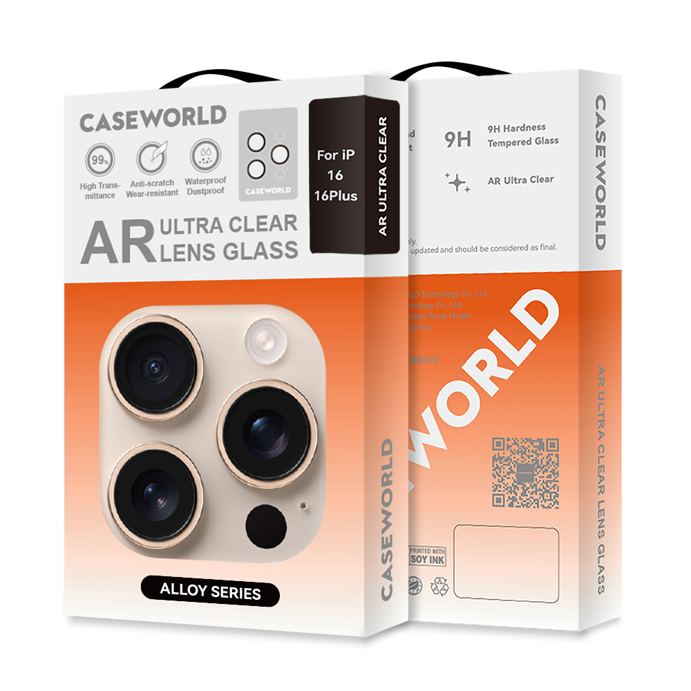 Apple iPhone 16 Plus CaseWorld Alloy Two-Color Serisi Lens Koruyucu